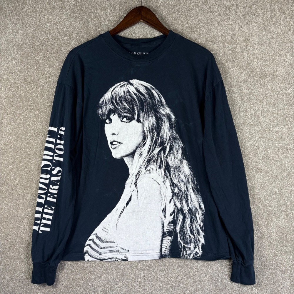 Taylor Swift The Eras Tour Black Long Sleeve Graphic T-Shirt Small - Picture 1 of 7